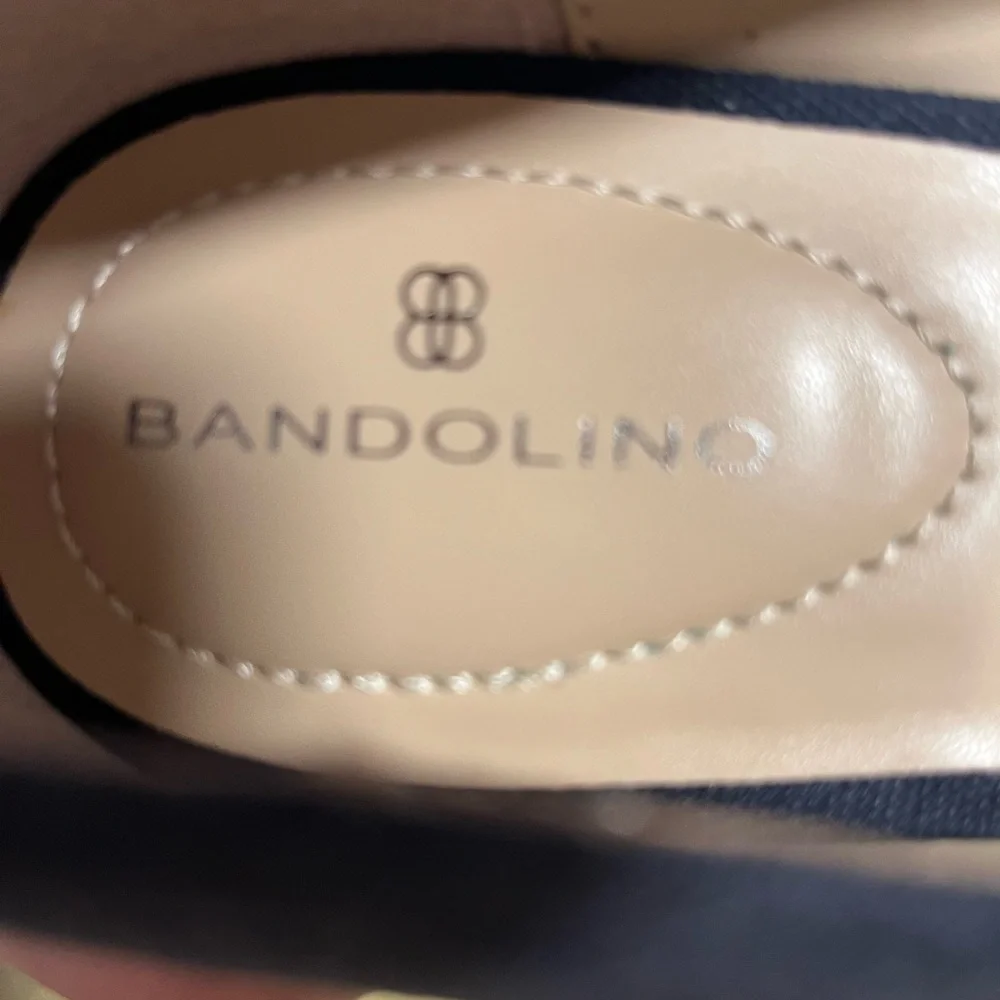 NEW Bandolino Women Navy Blue Fabric Nuri Sz 9 Espadrille Wedge Heel